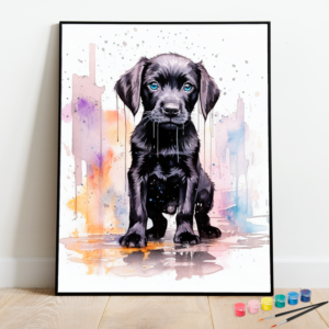 Watercolor Labrador puppy