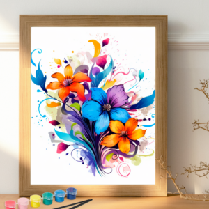 Colorful flower scribbles