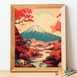 Autumn leaves and Mount Fuji